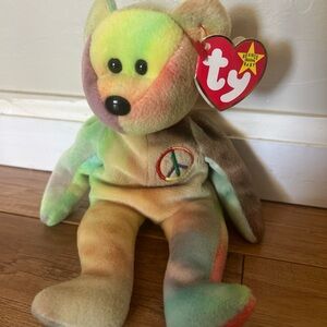 Ty Peace Bear with Multicolor Design